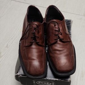 Skechers Men's Brown Leather Lace-Up Oxfords